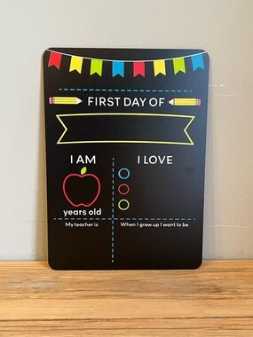 NWT First And Last Day Of School Chalkboard Milestone Sign